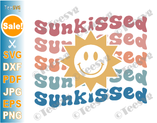 summer vibes clipart Images | Sunkissed SVG PNG | Retro Summer SVG | Smiley Face Sun | Vacay Vibes Vacation Shirt Design