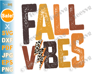 Fall SVG Images | Fall SVG For Shirts | Fall Vibes SVG PNG CLIPART | Lightning Bolt Leopard | Fall PNG Designs | Season Thanksgiving Autumn Shirt