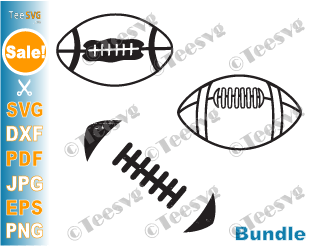 American Football Vector, Football Outline CLIPART PNG SVG Bundle, Ball Drawing Template Images