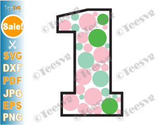 Number 1 SVG PNG Clipart, Polka Dot Number One Pattern Image Icon