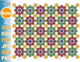 Islamic Art Pattern SVG PNG Moroccan Zellige Tile Mosaic Pattern Arabesque Stencil Traditional Colorful Background Arts And Crafts