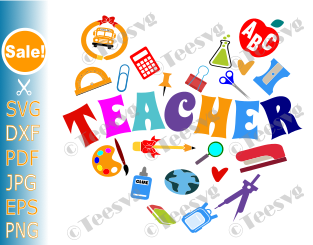 Teacher Heart PNG CLIPART SVG Love Teacher CLIPART Teacher Appreciation SVG Files Back to School Gift Design .