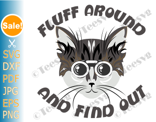 Funny Cat Lover SVG CLIPART PNG Fluff Around and Find Out SVG Kitty Love Shirt Design Vector Artwork
