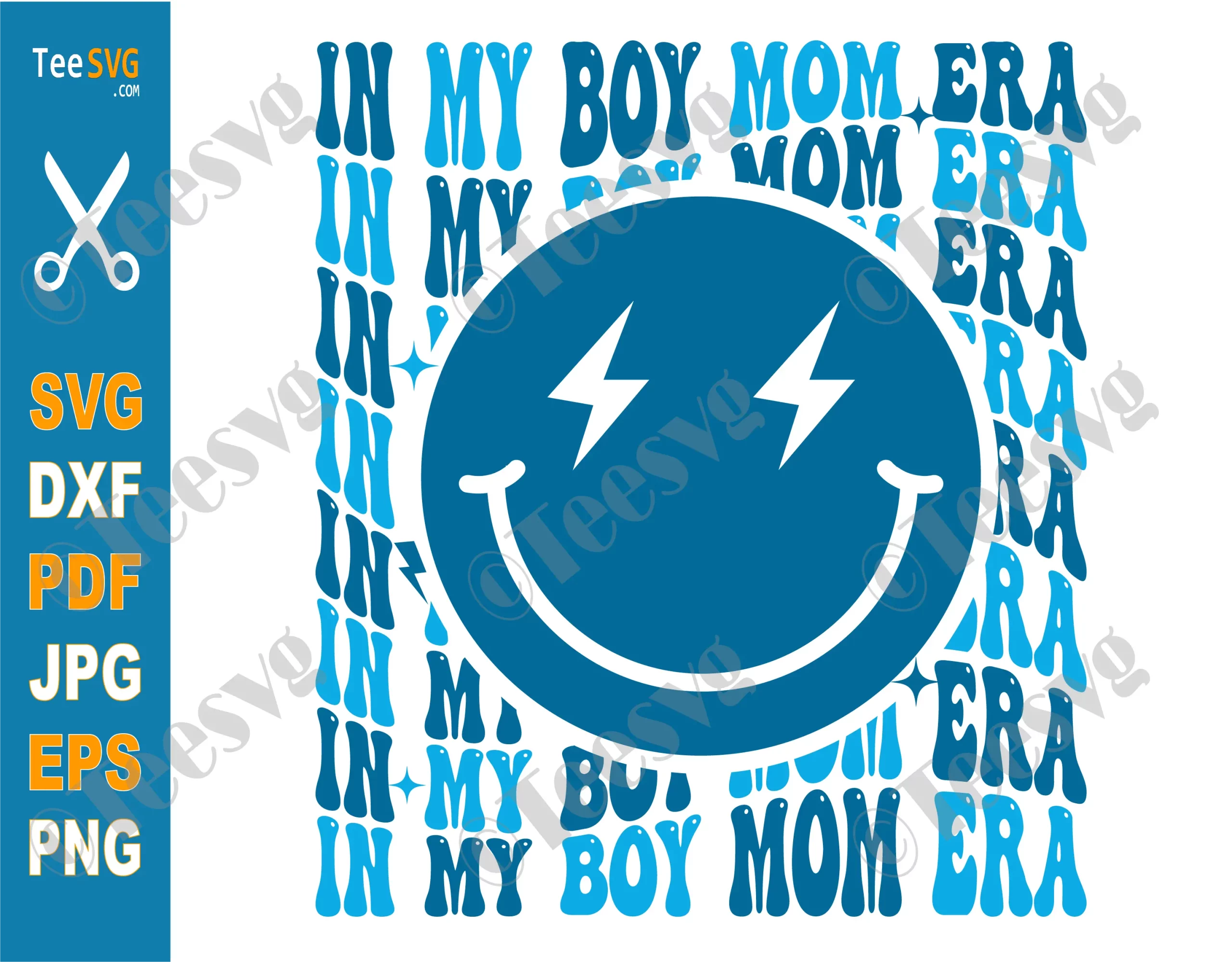 Boy Mom SVG Funny In My Boy Mom Era SVG PNG CLIPART Retro Smiley Face Mom and Son SVG Baby Little boy Mama Life Momma Club Birthday Mothers day cricut Sublimati