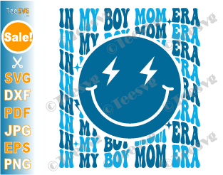 Funny Boy Mom Era SVG PNG CLIPART Retro Smiley Face Mom and Son SVG Baby Little boy Mama Life Momma Club Birthday Mother's day cricut Sublimation