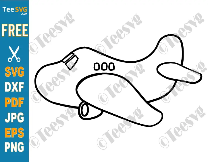 Airplane Clipart Black and White - PNG JPG SVG FREE -Easy Plane Outline Images - Simple Aeroplane Hand Drawn Aircraft Vector - Flight Transparent Background Illustratio.