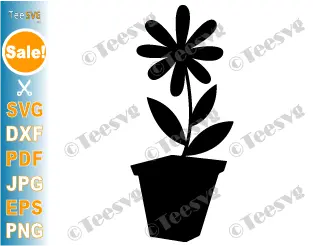 Black Rose CLIPART Free With Pot PNG JPG SVG Image - Simple Plant Floral Dark Flower Art Vector Transparent Background Illustration Download