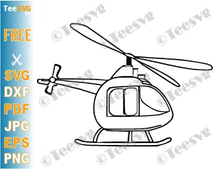 FREE Helicopter Clipart Outline Black and White PNG JPG SVG Vector - Simple Easy Hand Drawing With Transparent Background Illustration Image Download