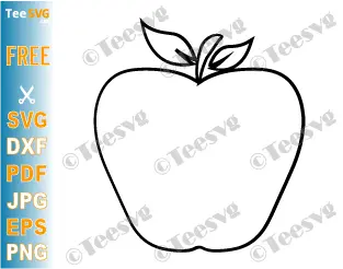 Apple CLIPART Black and White Free PNG JPG SVG Download -simple Apple Outline Transparent Background Illustration Images