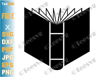 Black Book CLIPART FREE JPG SVG PNG Transparent Background - Opened Book Silhouette Vector Illustration.