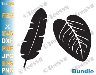 Black Leaf Silhouette CLIPART PNG JPG SVG Free Bundle - Dark Leaves Designs with Transparent Background Download.