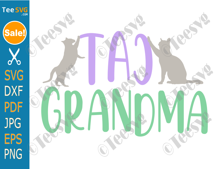 Cat Grandma CLIPART SVG PNG Shirt Design Kitten Grandmother Cricut Vector Graphic Cute Kitty Nana Sublimation Print