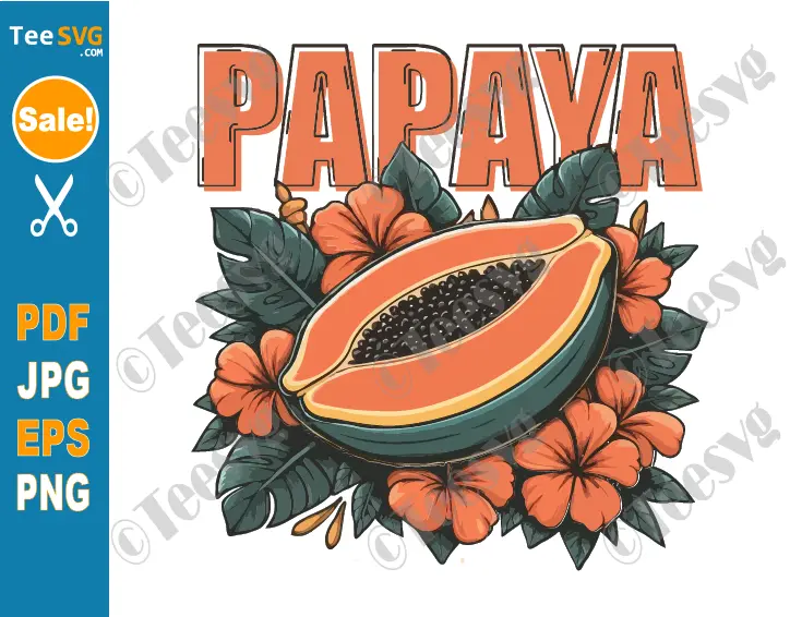 Papaya Png Image - Papaya Design for Shirt - Papaya Clipart - Papaya Vector PNG - Tropical Fruits