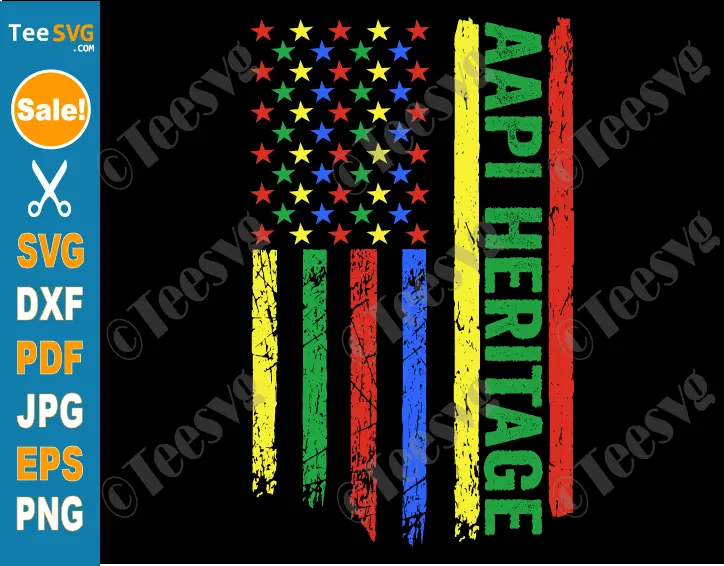 Asian American and Pacific Islander Heritage Month SVG PNG USA FLAG AAPI SVG Shirt Design Cricut