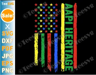 Asian American and Pacific Islander Heritage Month SVG PNG USA FLAG AAPI SVG Shirt Design Cricut.