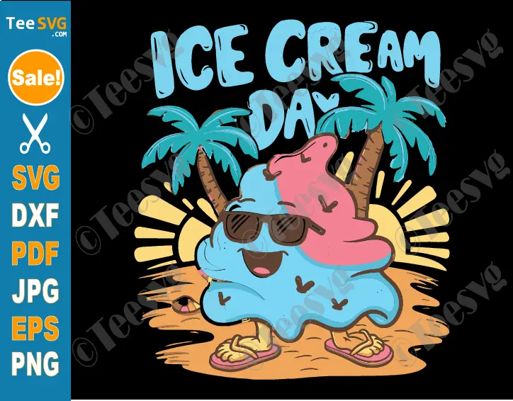 Ice Cream SVG File PNG - Ice Cream Day for Kids - Ice Cream Cartoon PNG - Summer Vacation Ice Cream Cone SVG Shirt Design for Cricut Clipart Image Download