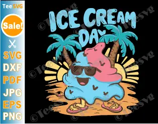 Ice Cream SVG File PNG - Ice Cream Day for Kids - Ice Cream Cartoon PNG - Summer Vacation Ice Cream Cone SVG Shirt Design for Cricut Clipart Image Download.