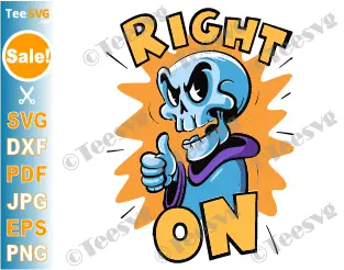 Cool Skull SVG PNG Spooky Thumbs Up SVG Halloween Right On Positive Attitude Cricut Shirt Design.