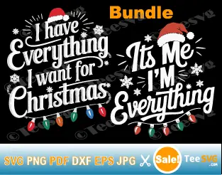 I Have Everything I Want For Christmas SVG BUndle It's Me I'm Everything SVG PNG Couples Matching Cricut Shirt Design.