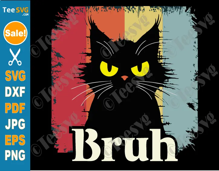 Cat Bruh SVG PNG Cat Meme Graphic Funny Teens Boys Sarcastic Cricut Shirt Design