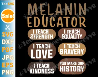 Dope Black Educator SVG PNG Melanin Educator Black Teacher SVG Black History Month Cricut Shirt Design