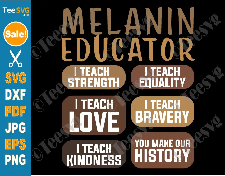 Dope Black Educator SVG PNG Melanin Educator Black Teacher SVG Black History Month Cricut Shirt Design.