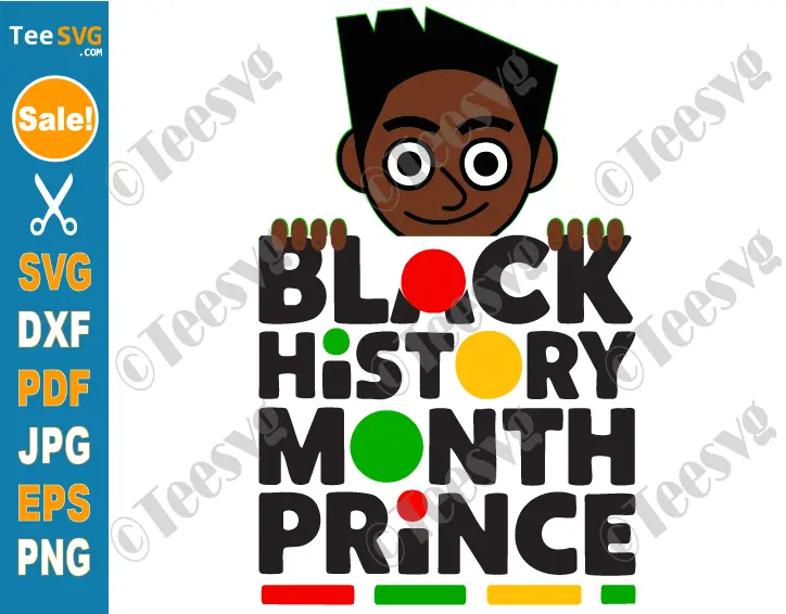 Kids Black History SVG PNG Black History Month Prince Melanin Boy Cricut Shirt Design.