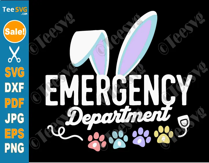 Easter Emergency Department Nurse Svg PNG Room Emergency Medicine Svg Er Nurse Bunny Ears stethoscope Cricut Shirt Design